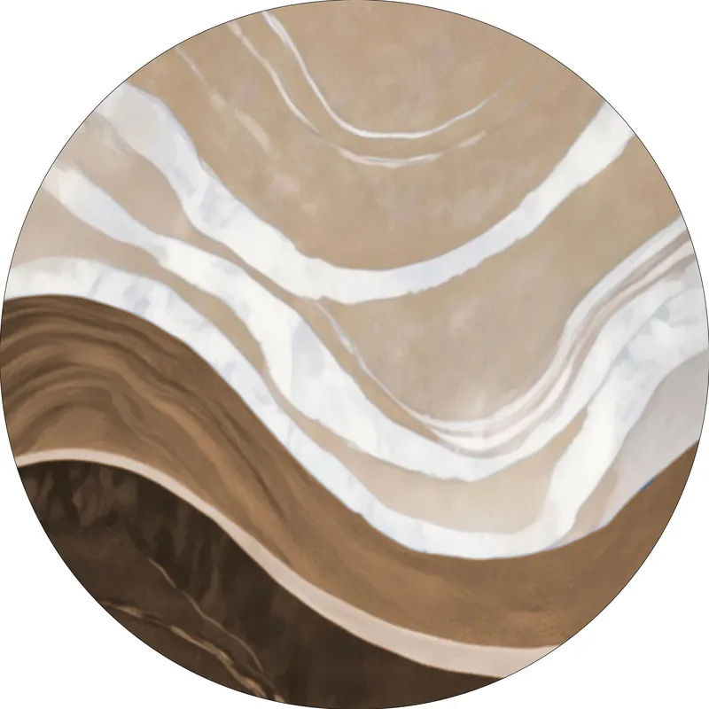 Veilige Betaling Vloerkleed MOMO rugs x NOŪRA studios - Waves Brown Sand Rond