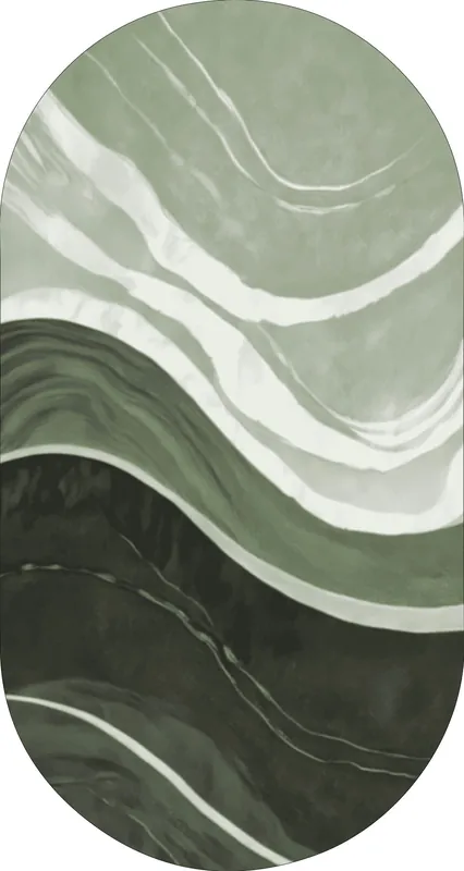 Vloerkleed MOMO rugs x NOŪRA studios - Waves Green capsule Nieuw Model