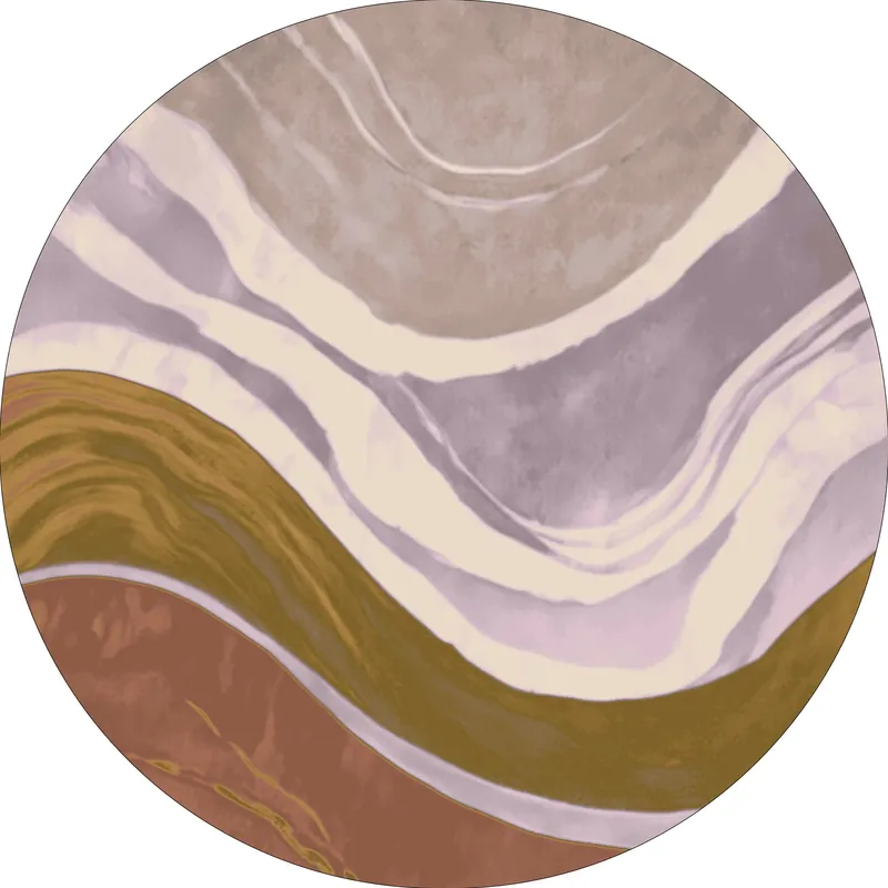 Vloerkleed MOMO rugs x NOŪRA studios - Waves Multicolour matt Rond Merkproduct