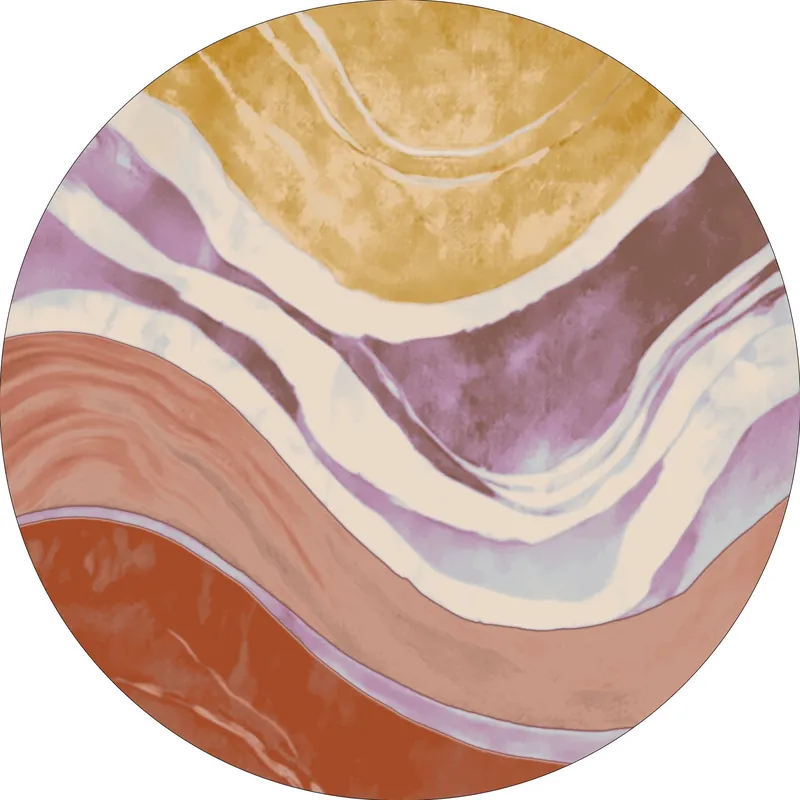 Gratis Verzending Vloerkleed MOMO rugs x NOŪRA studios - Waves Multicolour vibrant Rond