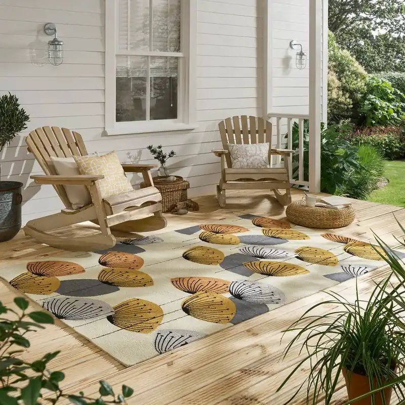 Vloerkleed Sanderson Dandelion Clocks-Ochre Silver Outdoor 445803 Betaalbaar