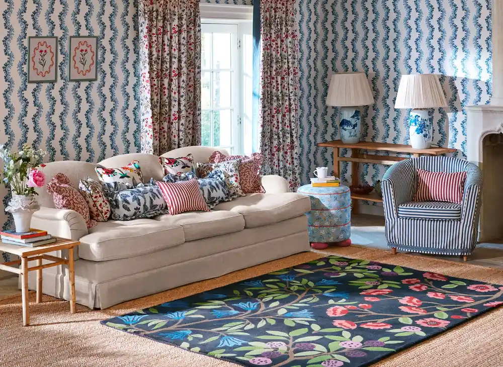 Trendy Vloerkleed Sanderson Foraging Indigo 146618