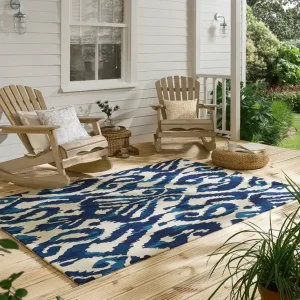 Vloerkleed Sanderson Kasuri Indigo Outdoor 446208 Nieuw Model