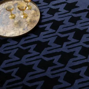 Uitverkoop Vloerkleed Ted Baker Houndstooth Dark Blue 162808