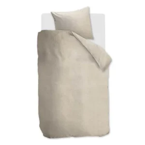 Snoozing Flanel Uni dekbedovertrek light sand Superprijs