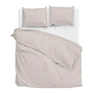 Zohome Lino dekbedovertrek sandy beige Aanbieding