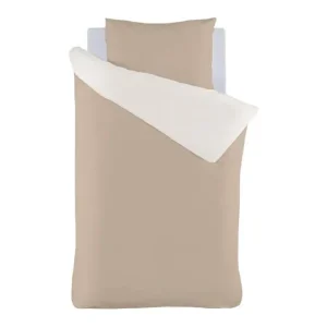 Direct Verzonden iSeng Uni Double dekbedovertrek taupe/off-white