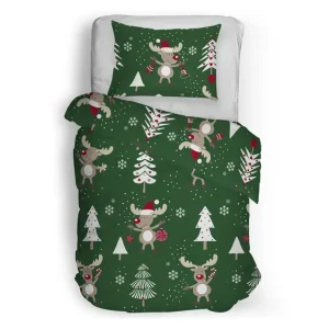 Exclusieve Aanbieding Snoozing Gina flanel dekbedovertrek groen