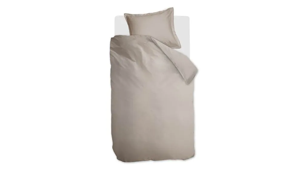 Merkproduct Snoozing Satin Uni dekbedovertrek sand