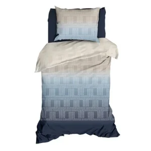 Alleen Vandaag Satin d'Or Albenga dekbedovertrek blauw/beige