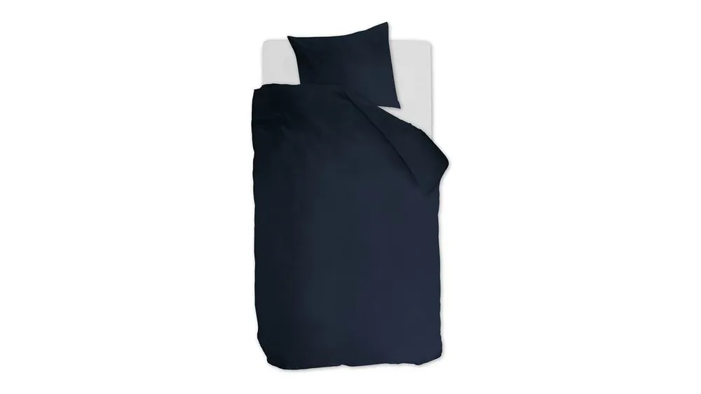 Goedkoop Ambiante Cotton Uni dekbedovertrek dark blue