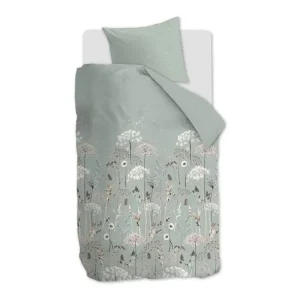 Direct Verzonden Ariadne at Home Flowers flanel dekbedovertrek green