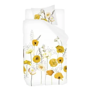 Fabrieksprijs Snoozing Yellow Poppy flanel dekbedovertrek geel