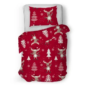 Snoozing Felicia flanel dekbedovertrek rood Trendy
