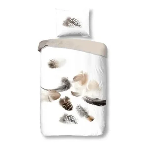 Snoozing Feathery flanel dekbedovertrek white Koop Vandaag