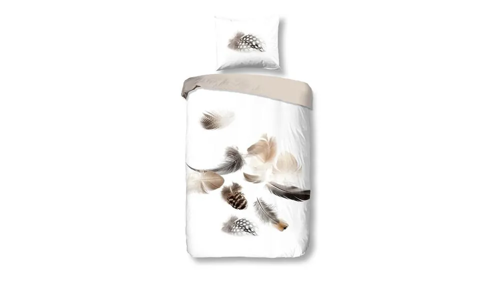 Snoozing Feathery flanel dekbedovertrek white Koop Vandaag