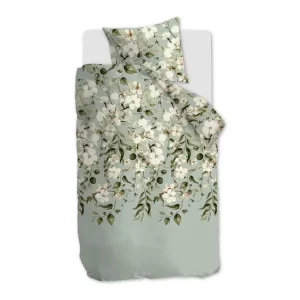 Rechtstreeks Van De Fabrikant Ariadne at Home Autumn Blossom flanel dekbedovertrek licht groen