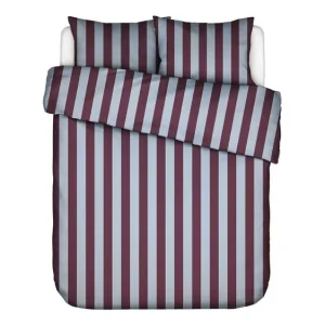 Essenza Minte Stripe dekbedovertrek mauve wine - ice blue Topkwaliteit