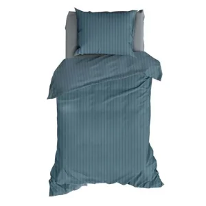 Satin d'Or Satijnstreep dekbedovertrek teal Exclusief