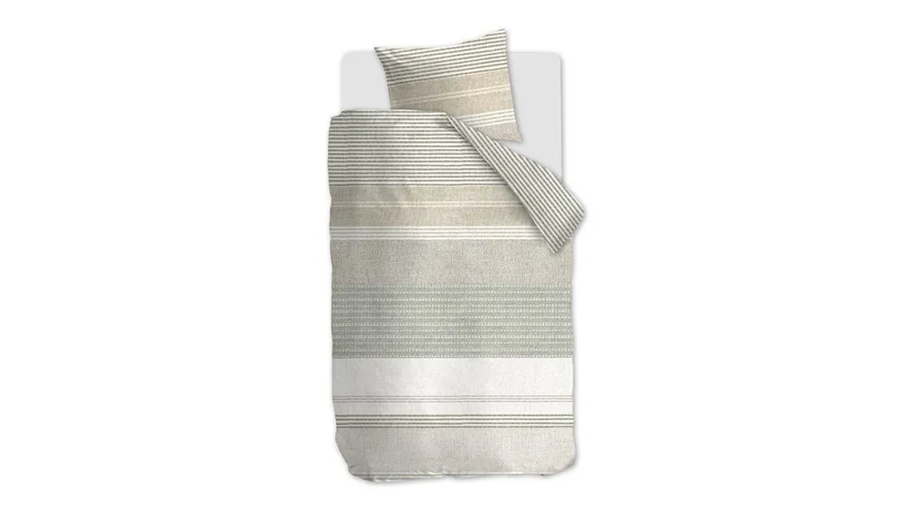 Ariadne at Home Stitches flanel dekbedovertrek geel Seizoensaanbieding