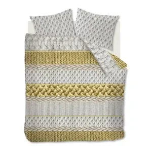 Snoozing Cardiff flanel dekbedovertrek oker Voordeelprijs