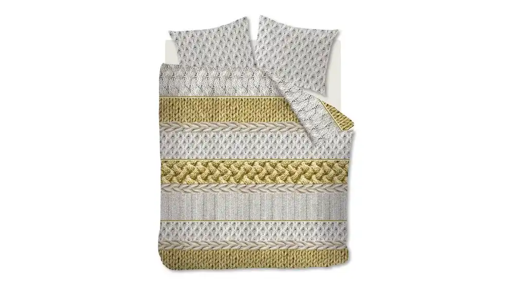 Snoozing Cardiff flanel dekbedovertrek oker Voordeelprijs