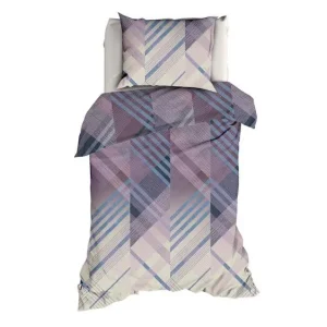 Romanette Valmont flanel dekbedovertrek blauw/lila Gratis Retour