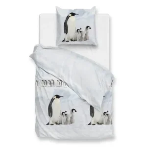 Zohome Pingu flanel dekbedovertrek white Direct Beschikbaar
