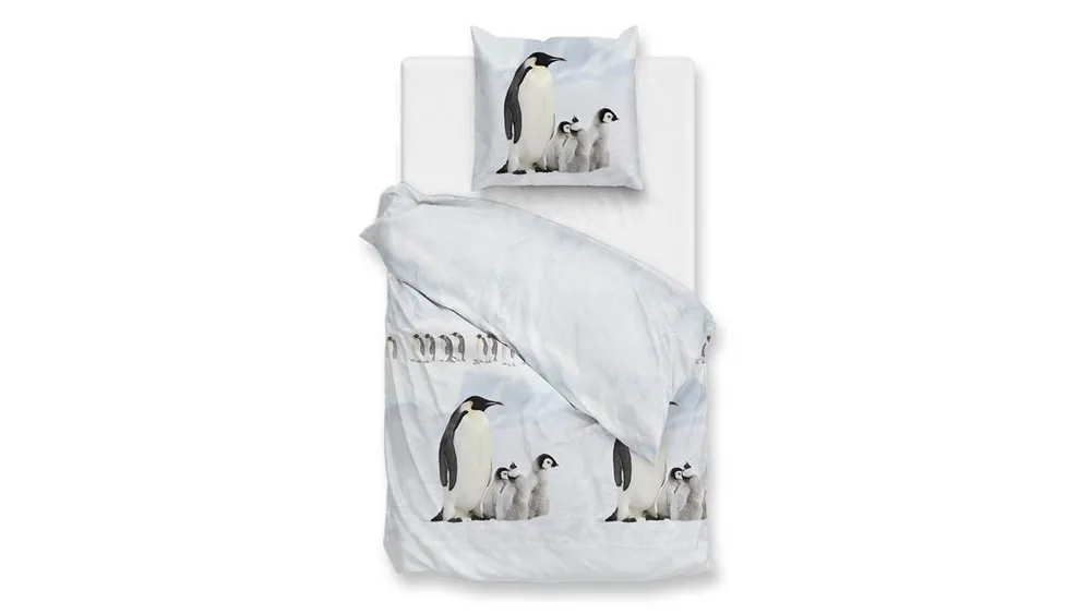Zohome Pingu flanel dekbedovertrek white Direct Beschikbaar