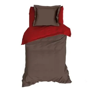 Fabrieksprijs Romanette Comtesse flanel dekbedovertrek bruin/rood
