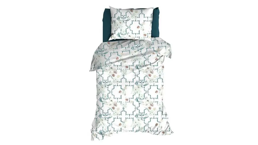 Koop Online Satin d'Or Viola dekbedovertrek mint/teal
