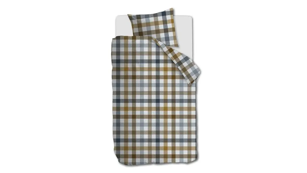 Beddinghouse Sem flanel dekbedovertrek blauw Speciale Aanbieding