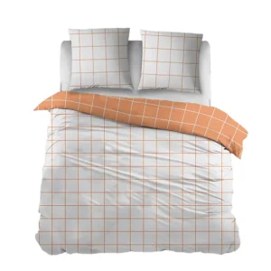 Must-Have Snoozing Frouke flanel dekbedovertrek oranje