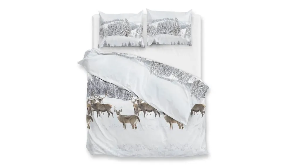 Beste Prijs Zohome Cervo flanel dekbedovertrek white