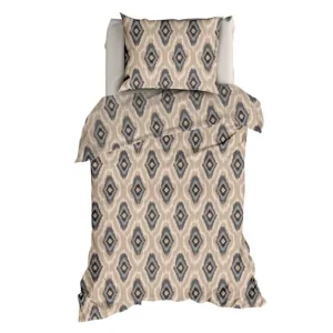 Modern Romanette Ottoman flanel dekbedovertrek beige/antra