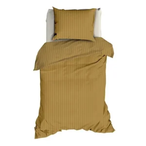 Satin d'Or Satijnstreep dekbedovertrek gold Exclusieve Aanbieding