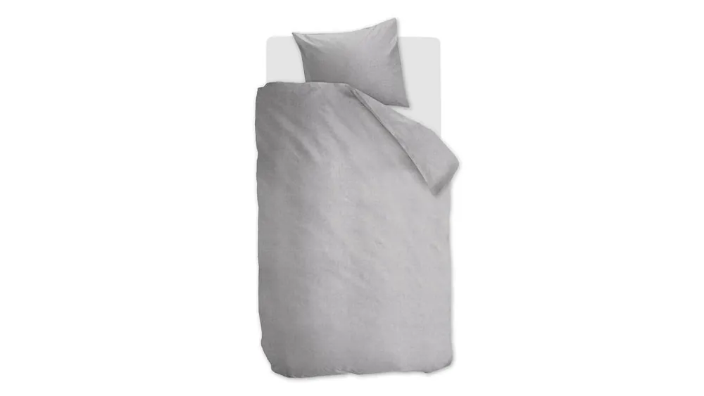 Goedkoop Snoozing Flanel Uni dekbedovertrek light grey