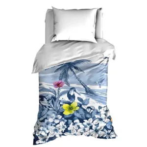 Satin d'Or Lagoon dekbedovertrek blauw Must-Have