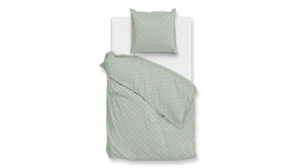 Zohome Linea di Satinado dekbedovertrek foam green Superprijs
