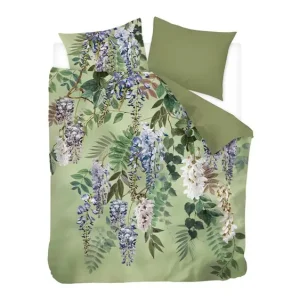 Hete Deal Snoozing June flanel dekbedovertrek olijfgroen