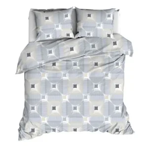 Nieuwe Collectie Romanette Kwadro dekbedovertrek silver