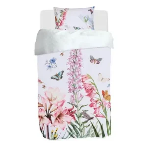 Ambachtelijk M.M Linen Fleur dekbedovertrek wit