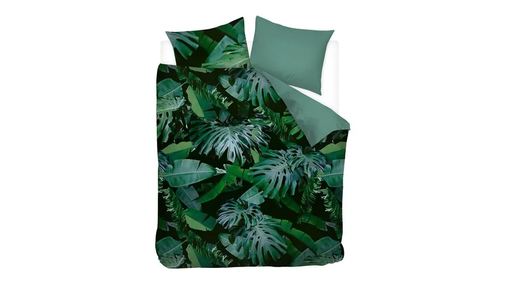 Wereldwijde Verzending Snoozing Jungle flanel dekbedovertrek green