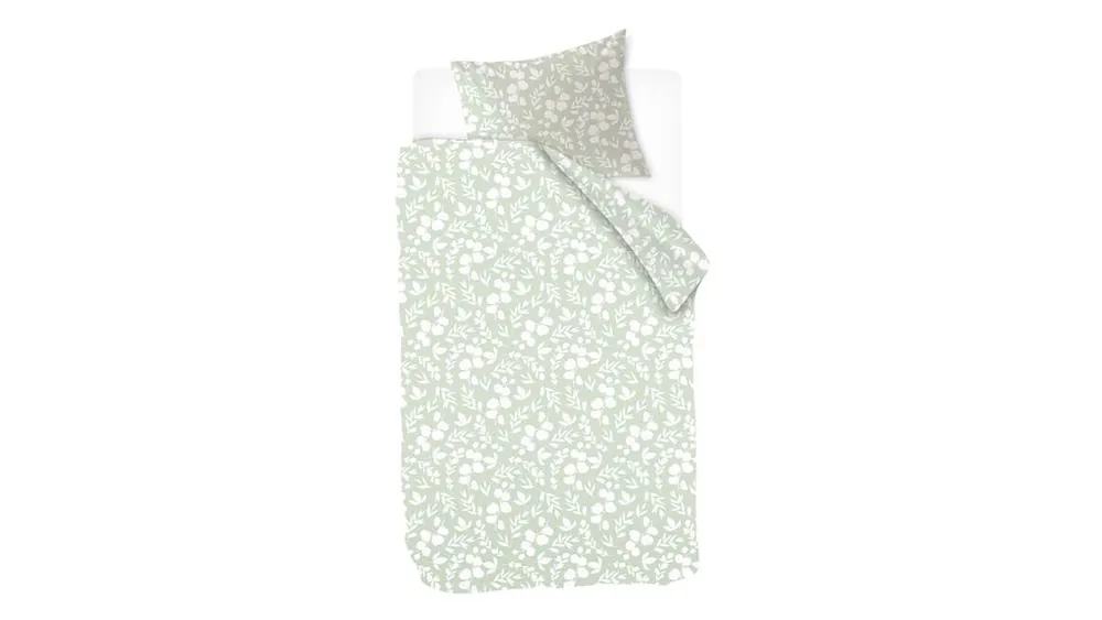 Nieuw Model Snoozing Elsie flanel dekbedovertrek groen