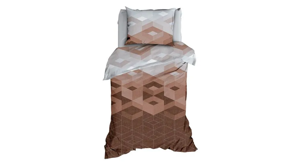 Satin d'Or Kiton dekbedovertrek grijs/mokka Garantie Inbegrepen