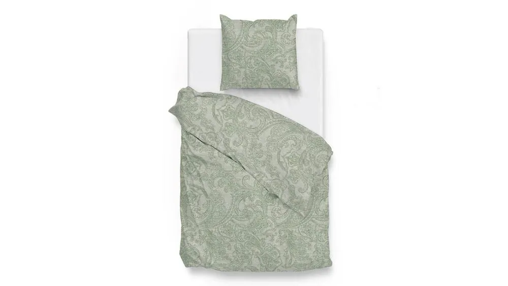 Zohome Paisley di Lino dekbedovertrek moss green Authentiek