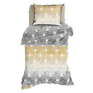 Luxe Romanette Brixen flanel dekbedovertrek beige/grijs