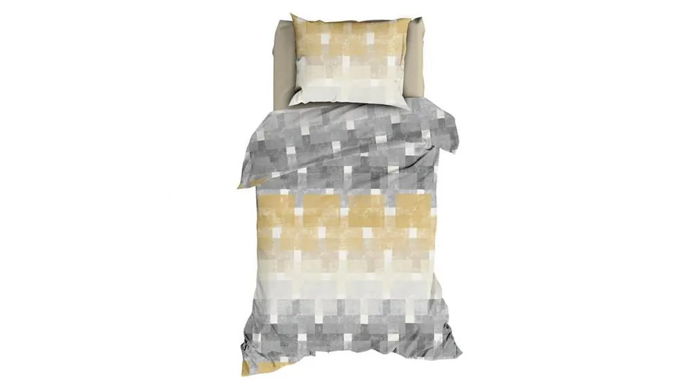 Luxe Romanette Brixen flanel dekbedovertrek beige/grijs