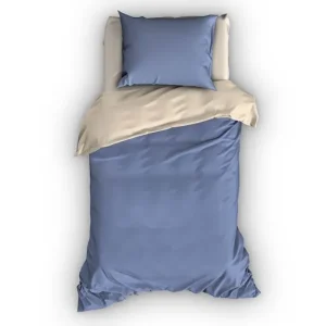 Luxe Satin d'Or Reverso dekbedovertrek blue/ivoor