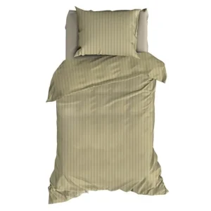 Nu Kopen Satin d'Or Satijnstreep dekbedovertrek khaki